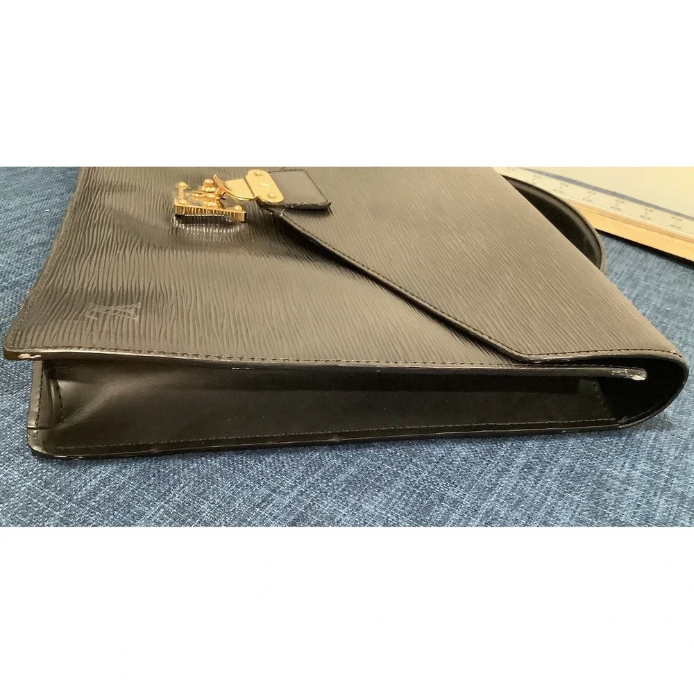 Louis Vuitton Black Epi Monceau Serviette Metis Briefcase Work School Bag 10999
